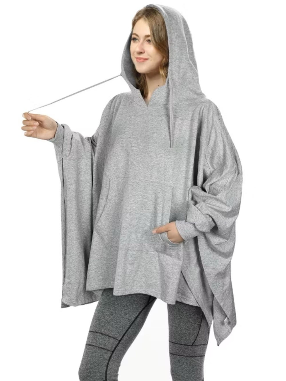 Catalonia Women’s Oversized Hoodie Sweatshirt Cape, Casual Hoodie Cape, Batwing